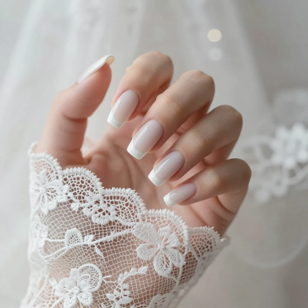 1. Classic White French Tips