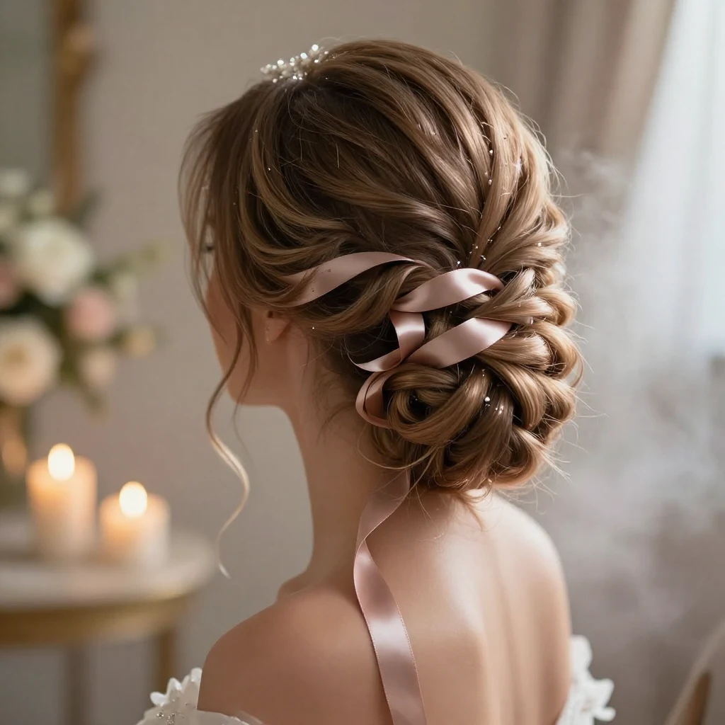 11. Ribbon-Embellished Updo