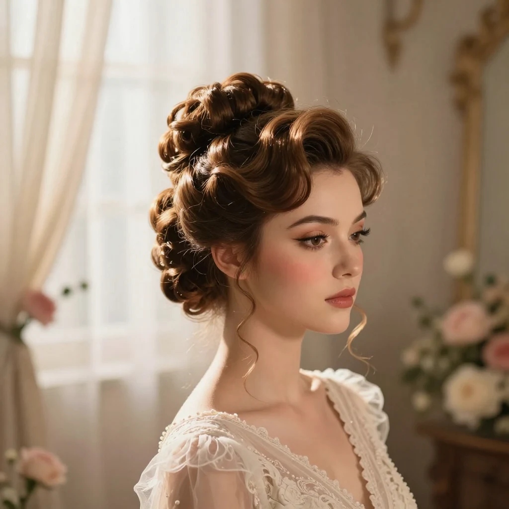 11. Vintage Inspired Bouffant Bun