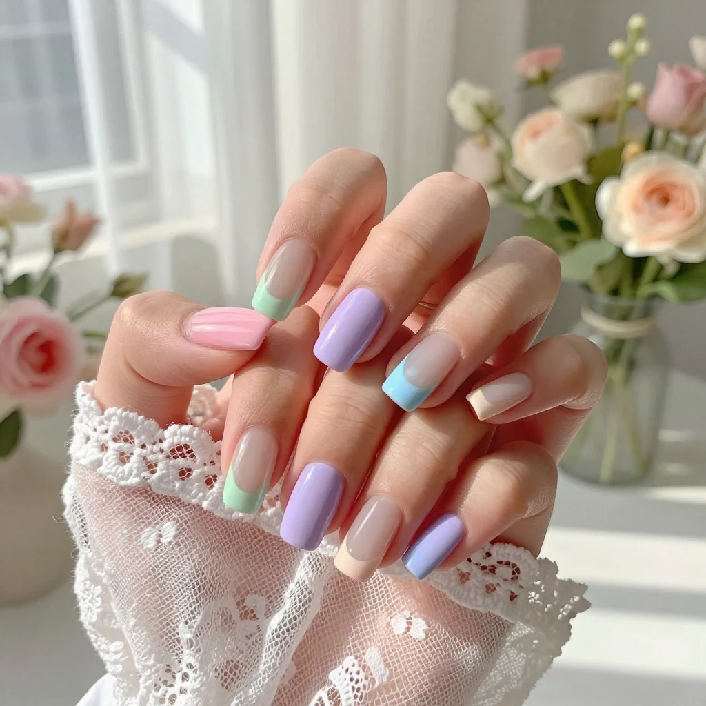 12. Colorful French Tips