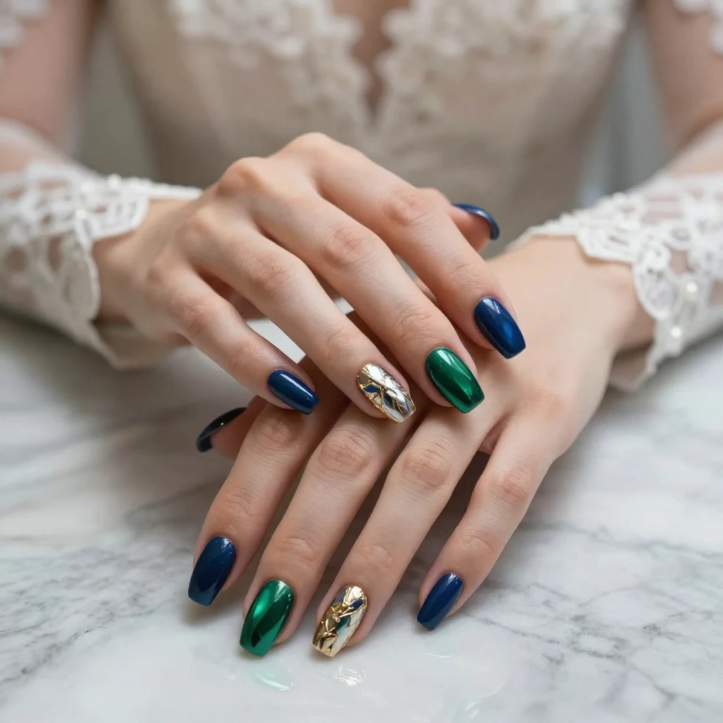 12. Jewel Toned Nails