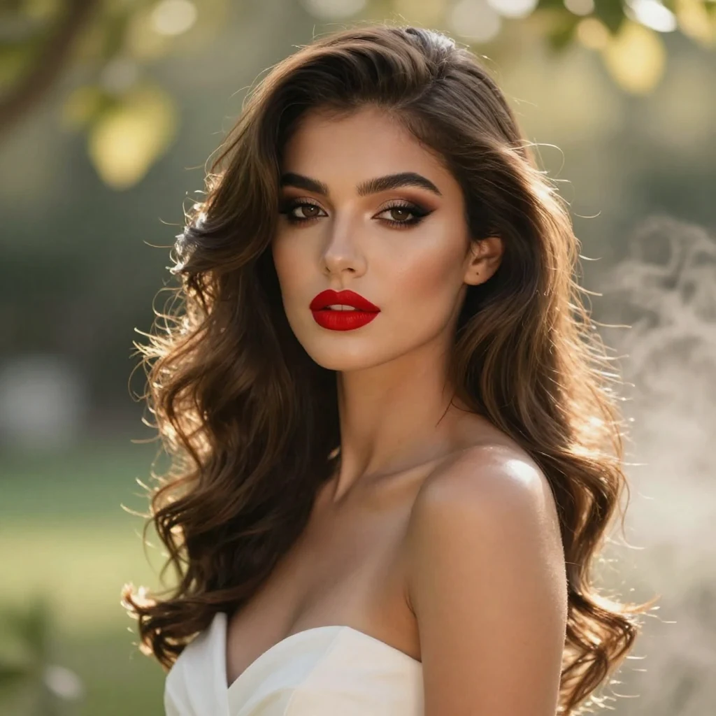 14. Classic Red Lips with Subtle Eyes