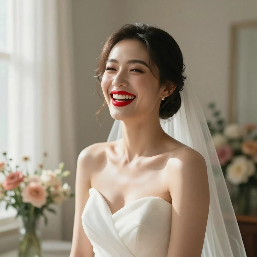 15. Classic Red Lips with a Natural Base