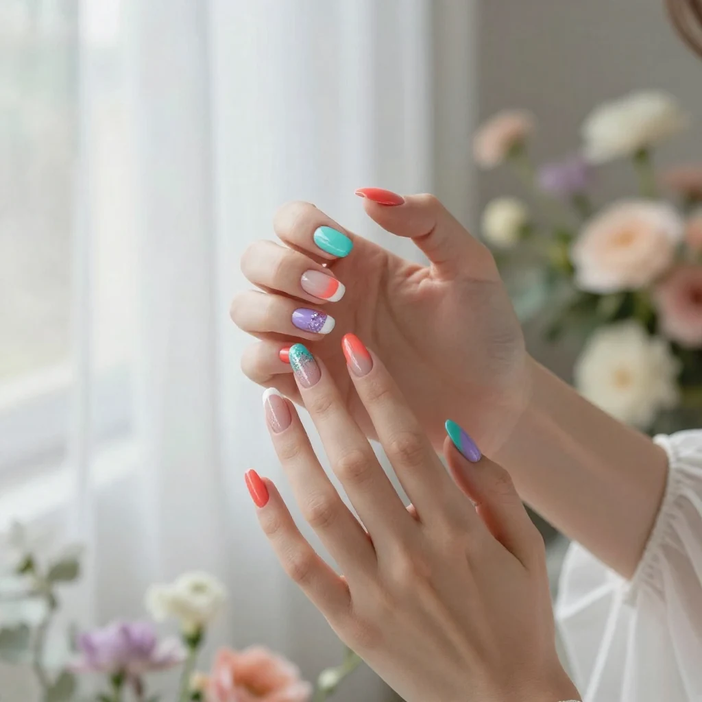 16. Colorful French Tips