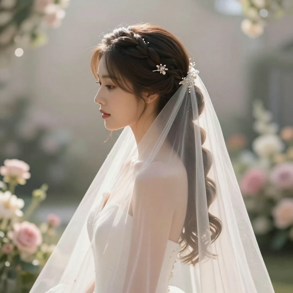 17. Cathedral Veil with Updo