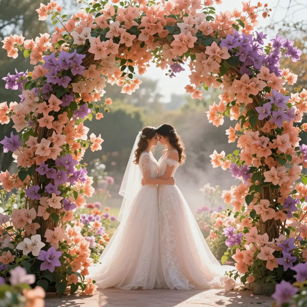 17. Peach and Lilac Bougainvillea