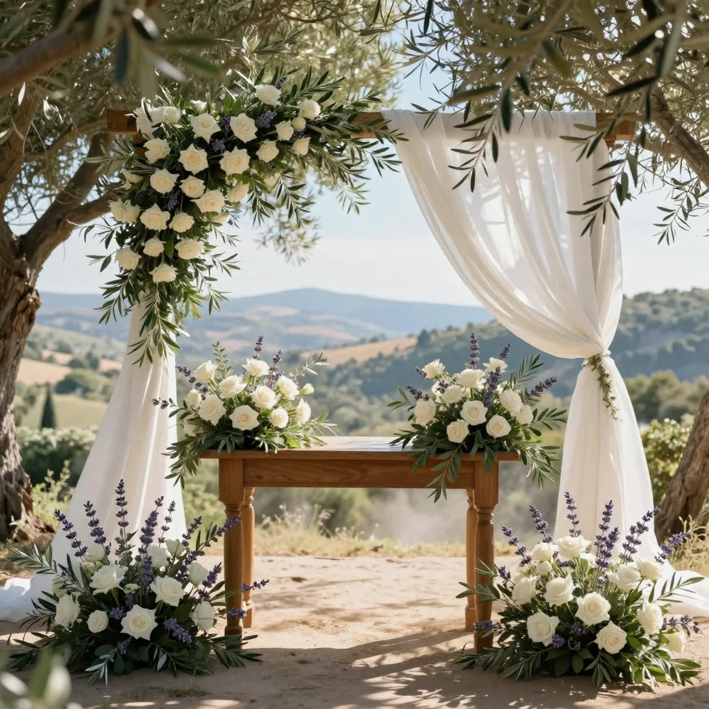 17. Rustic Olive Branches: Mediterranean Flair