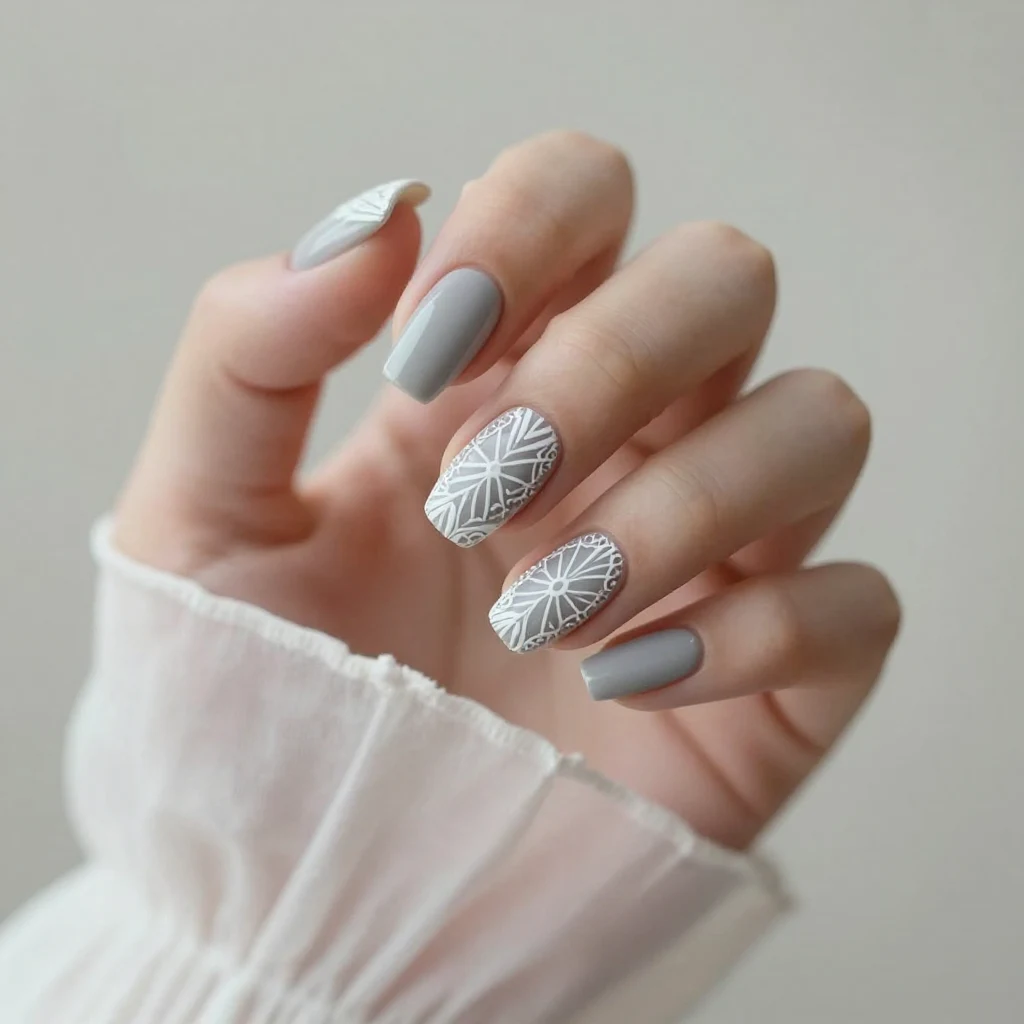 17. Soft Grey with White Accents