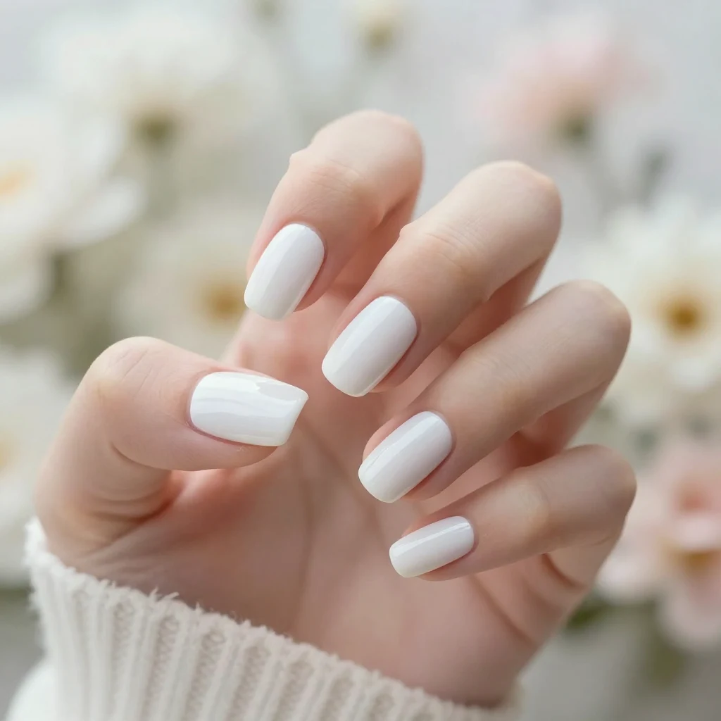 18. Crisp White Nails