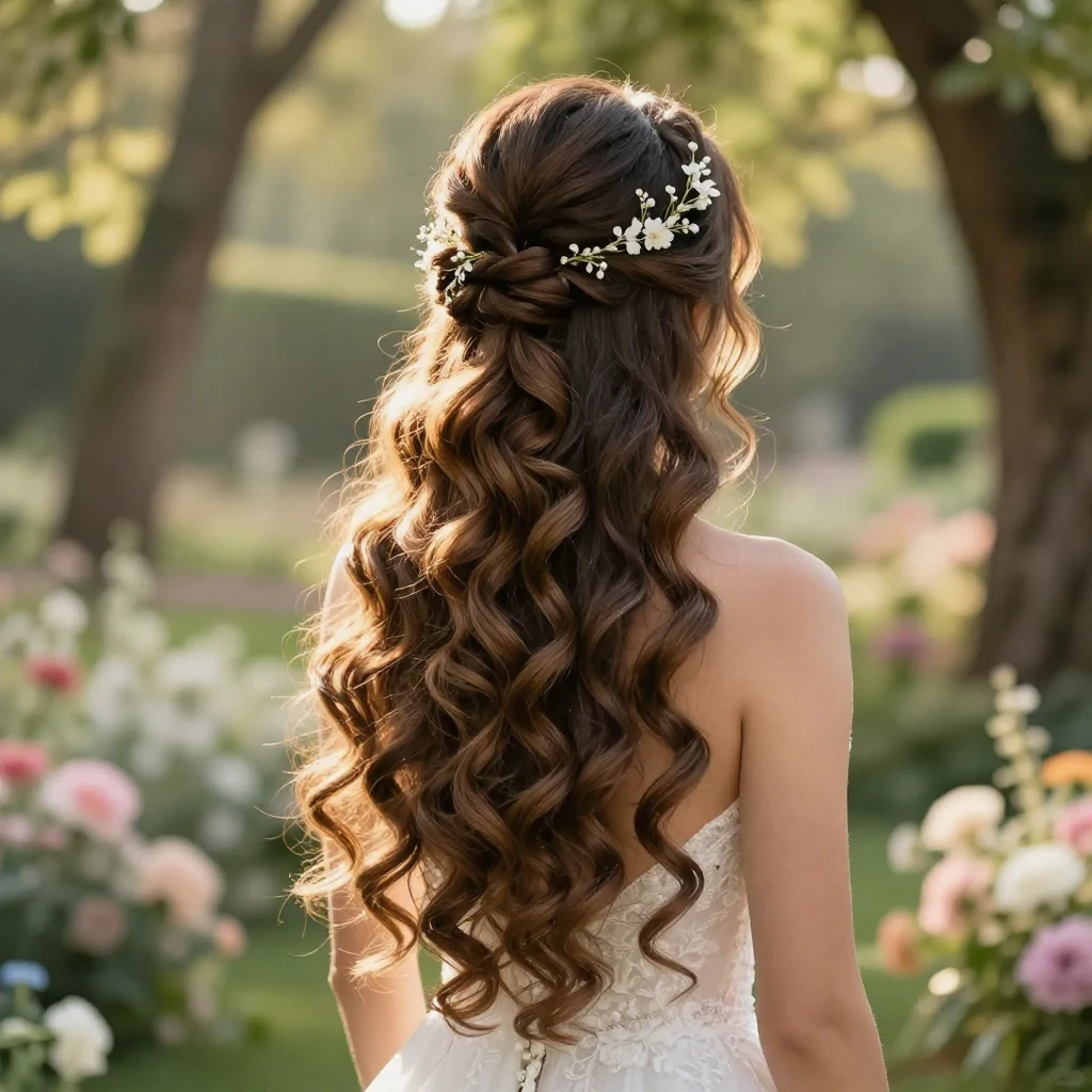 18. Half Up with Cascading Curls