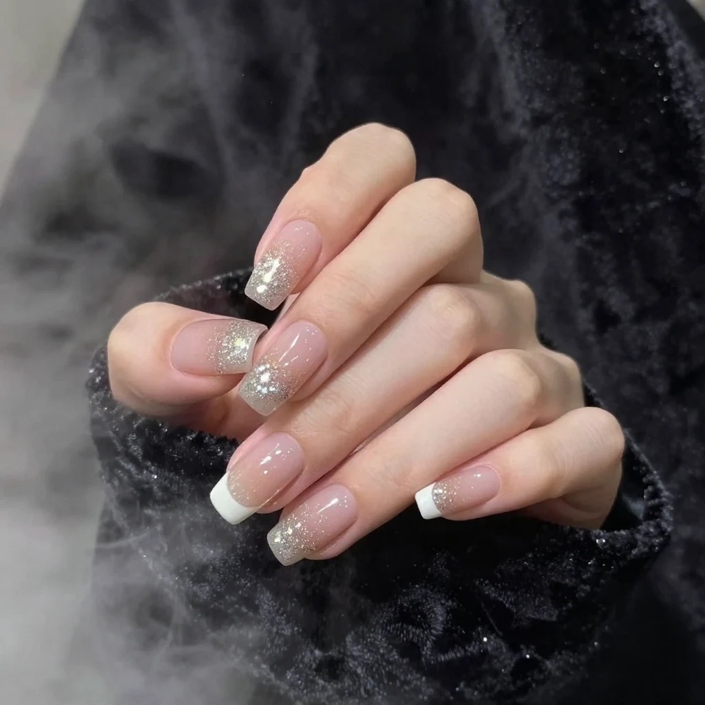 2. Glitter French Tips