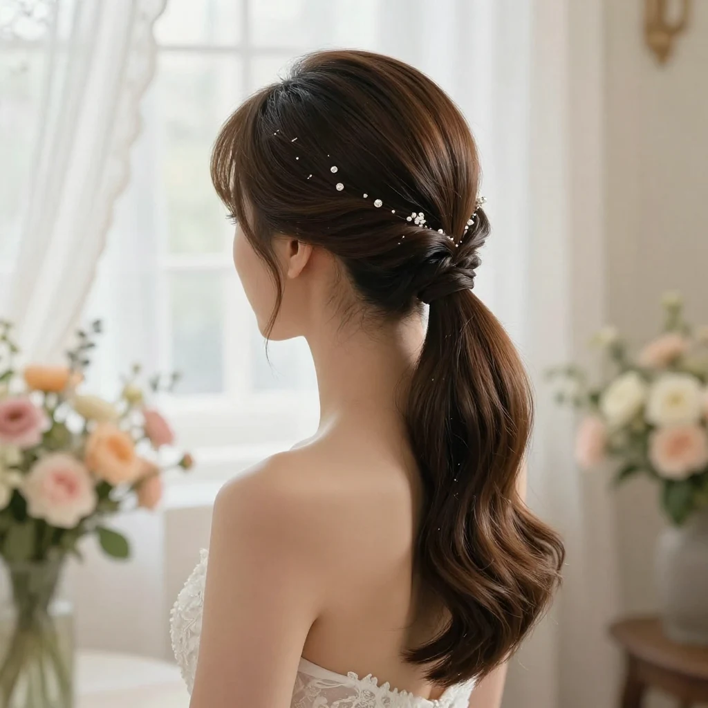 20. Sleek Half Up with Long Ponytail