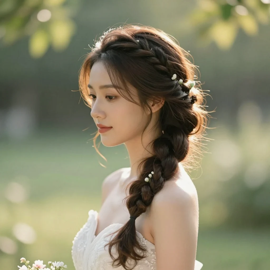 21. Low Chignon with Braids