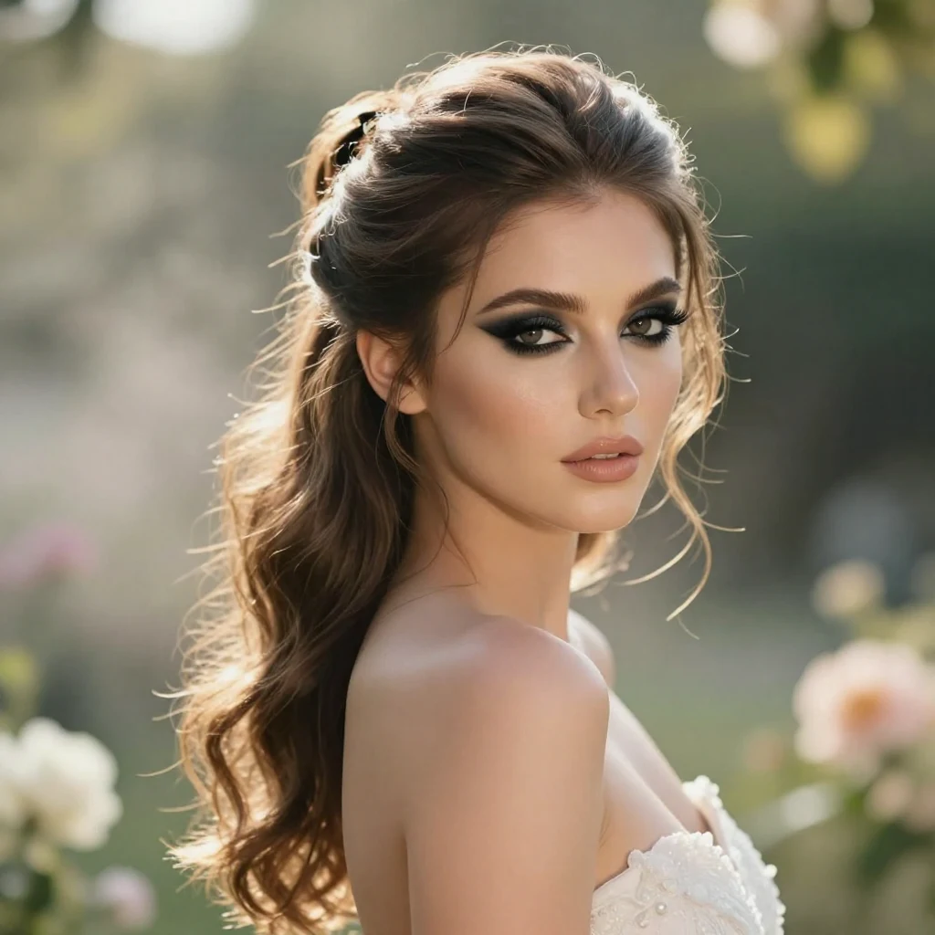 21. Smoky Eye with Side Ponytail