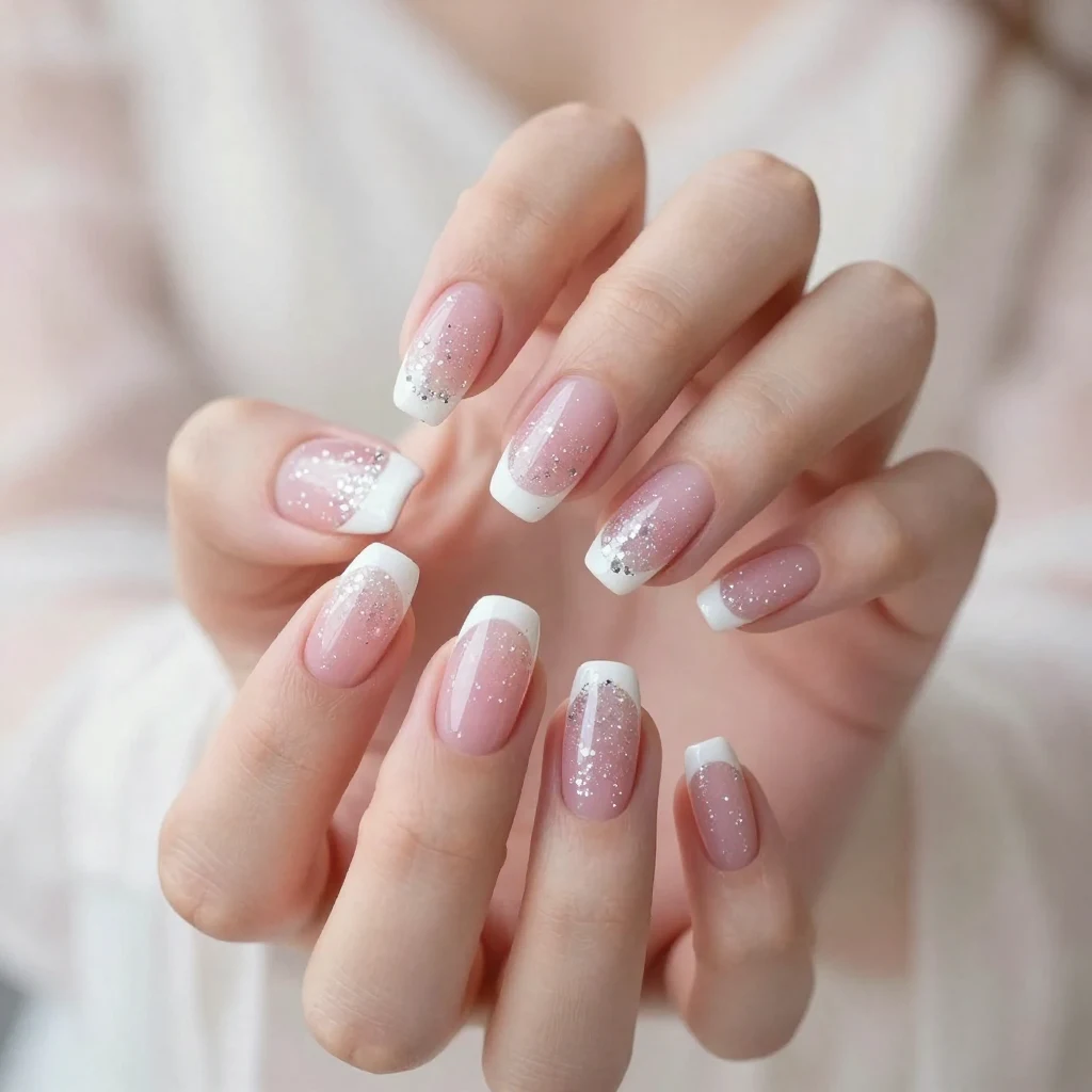 23. Glitter French Tips