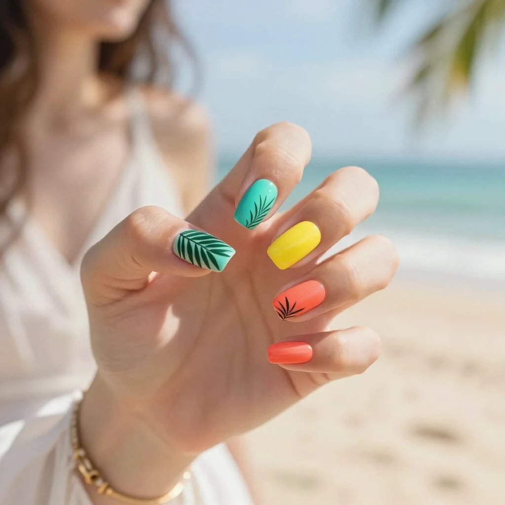 24. Tropical-Inspired Nails