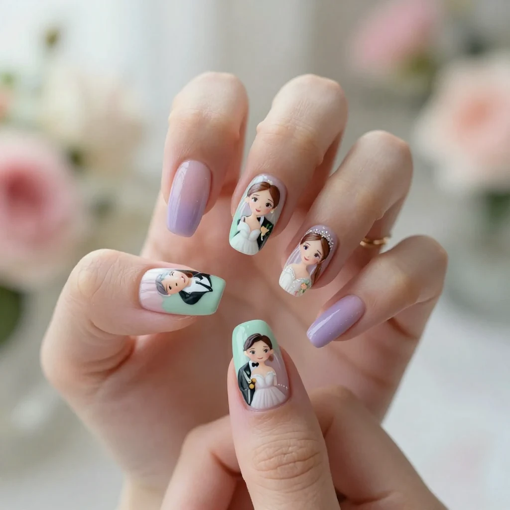 25. Custom Portrait Nails