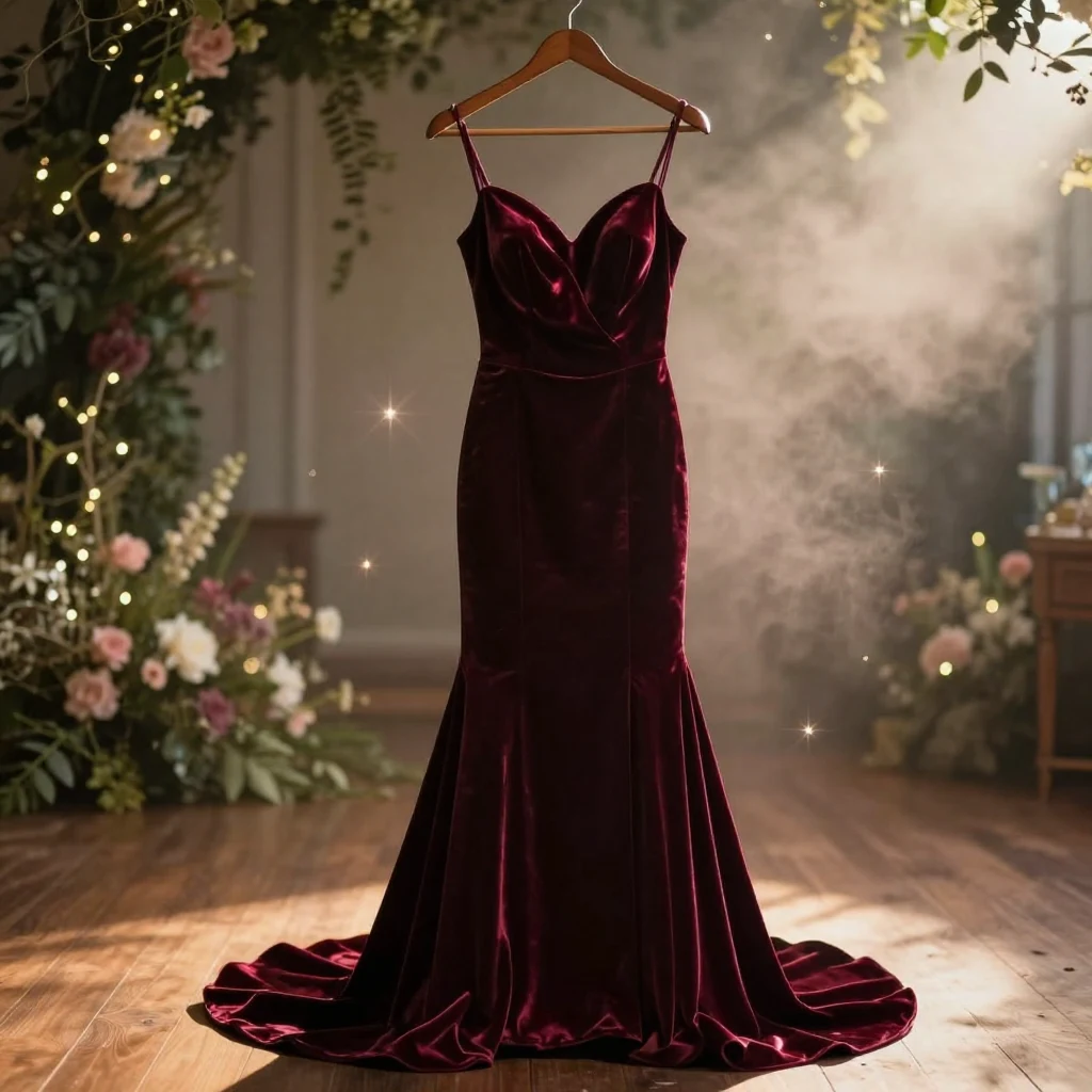 29. Simple Velvet Dress