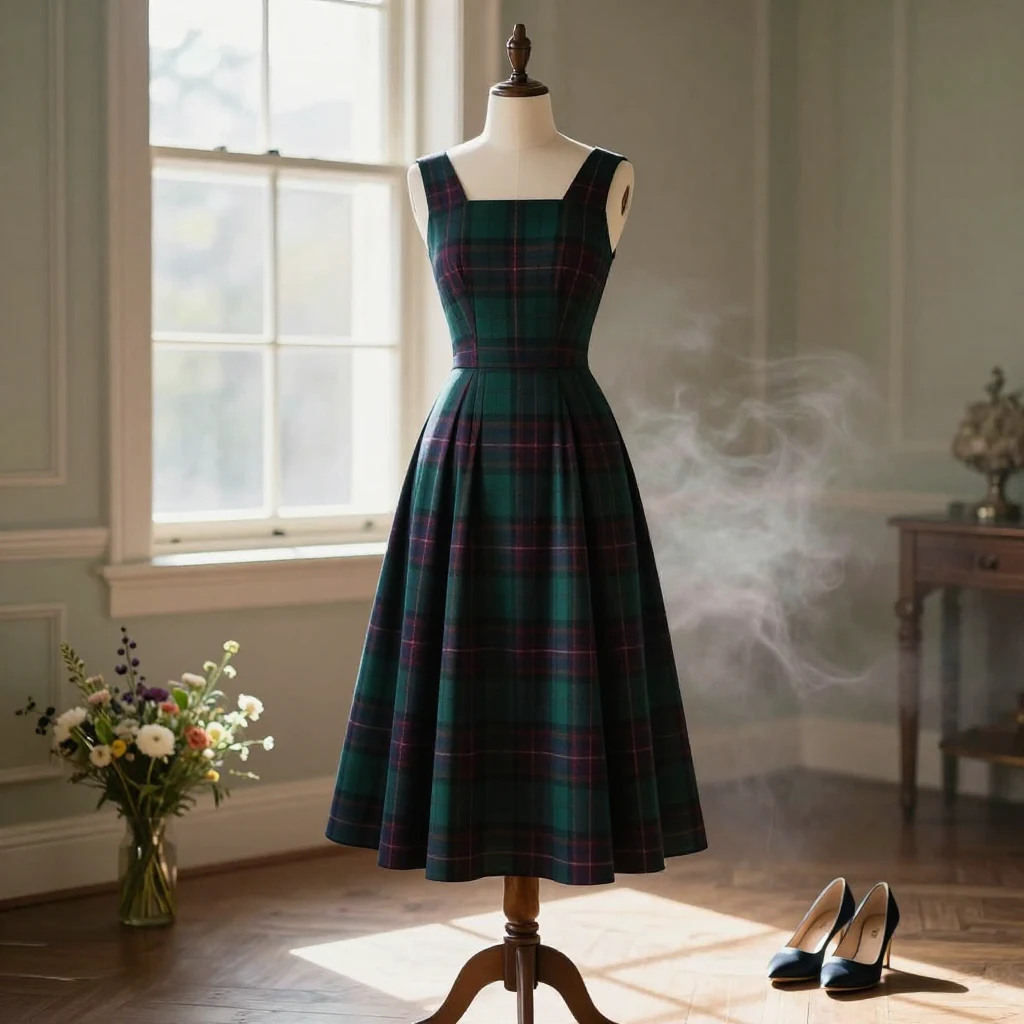29. Tartan Midi Dress