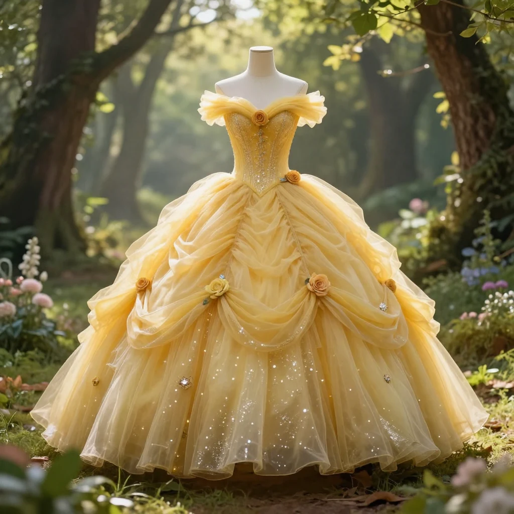 3. Belle's Enchanted Yellow Dress