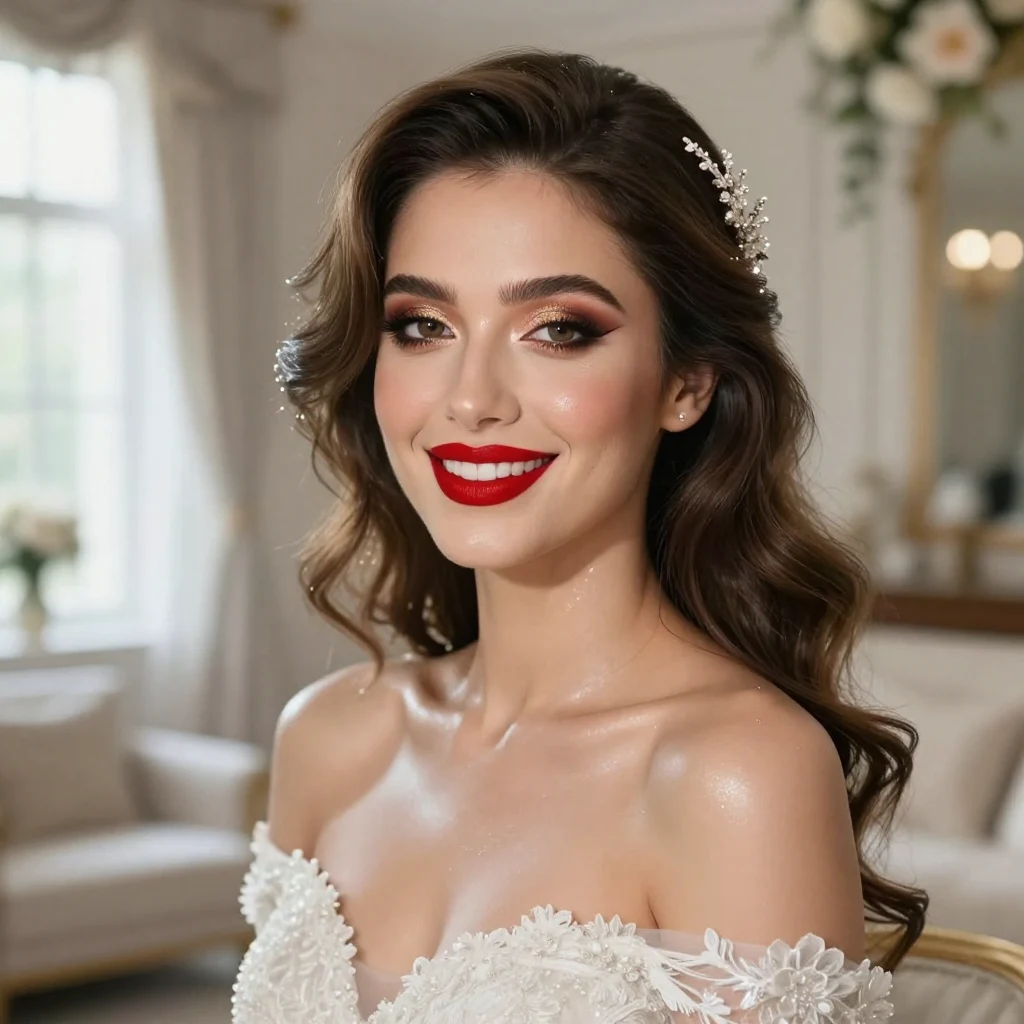 3. Glamorous Glow: The Radiant Bride