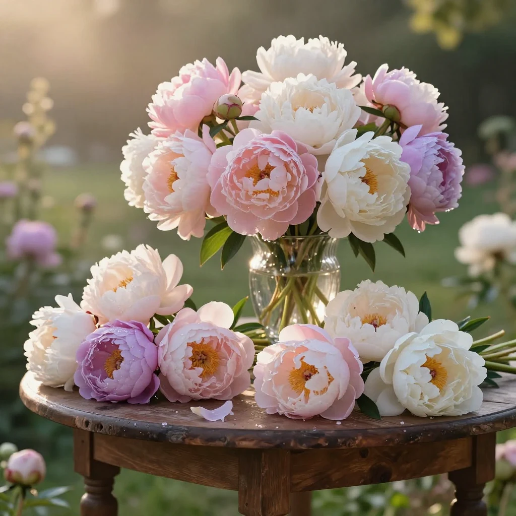 4. Soft Peony Arrangements