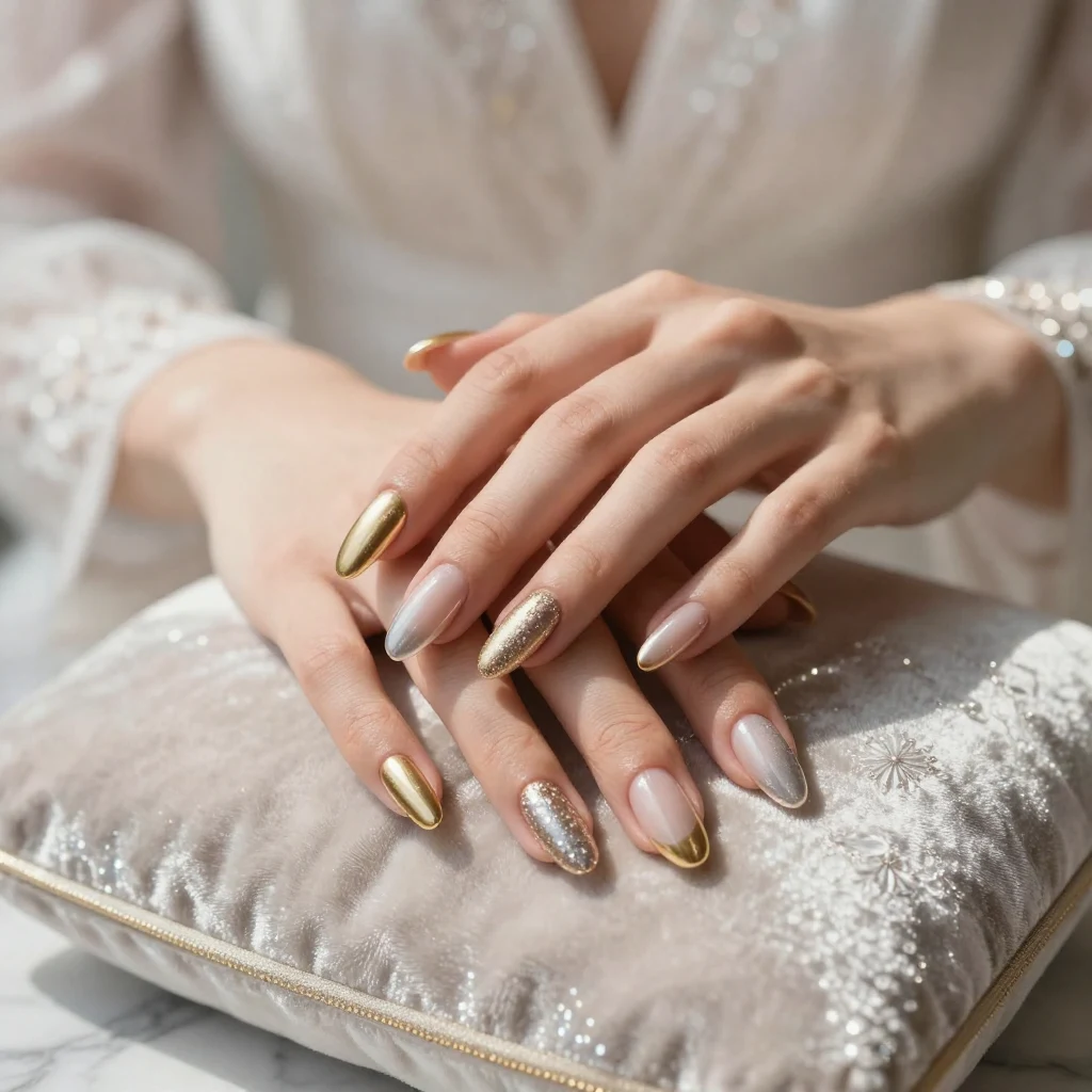 5. Metallic French Tips