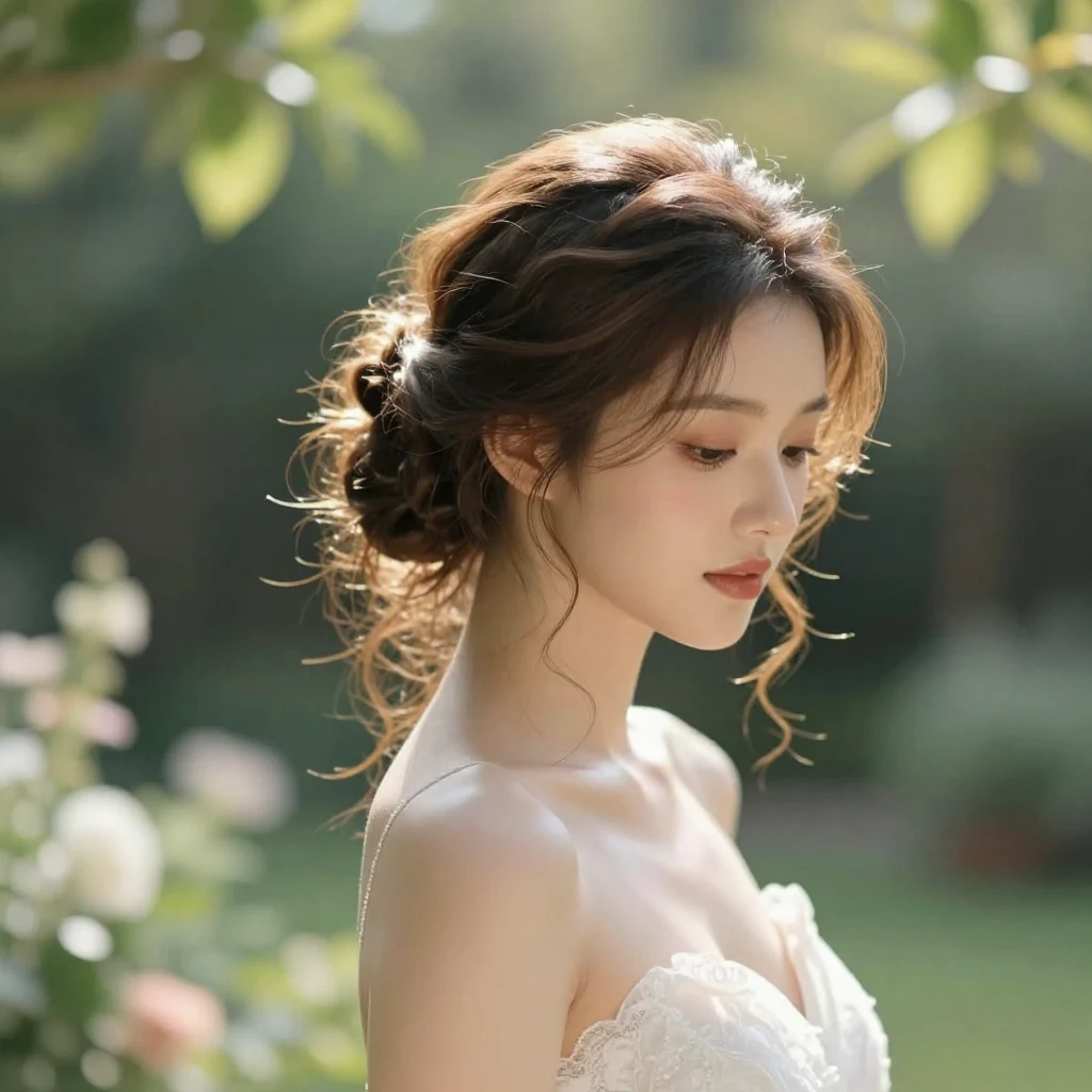 6. Side Bun with Loose Tendrils
