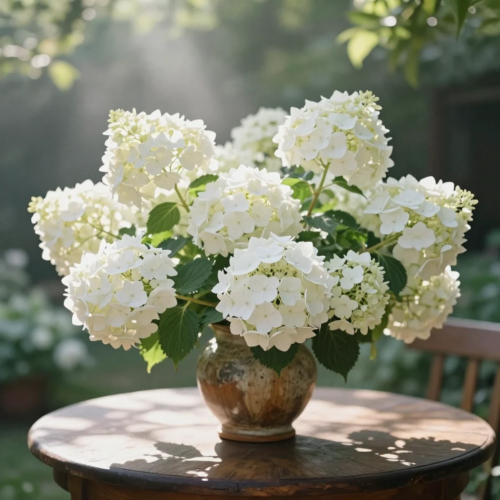 7. Charming White Hydrangea