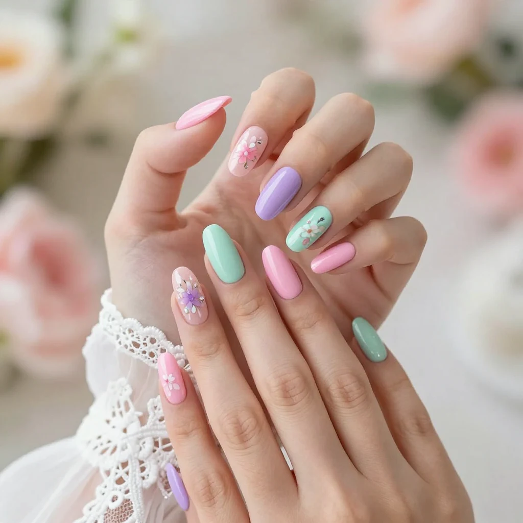 8. Candy-Colored Nails
