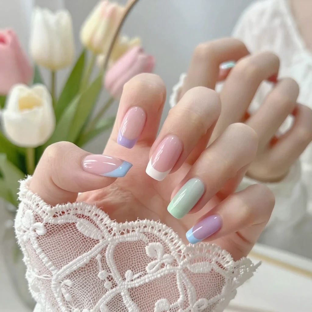 9. Colored French Tips
