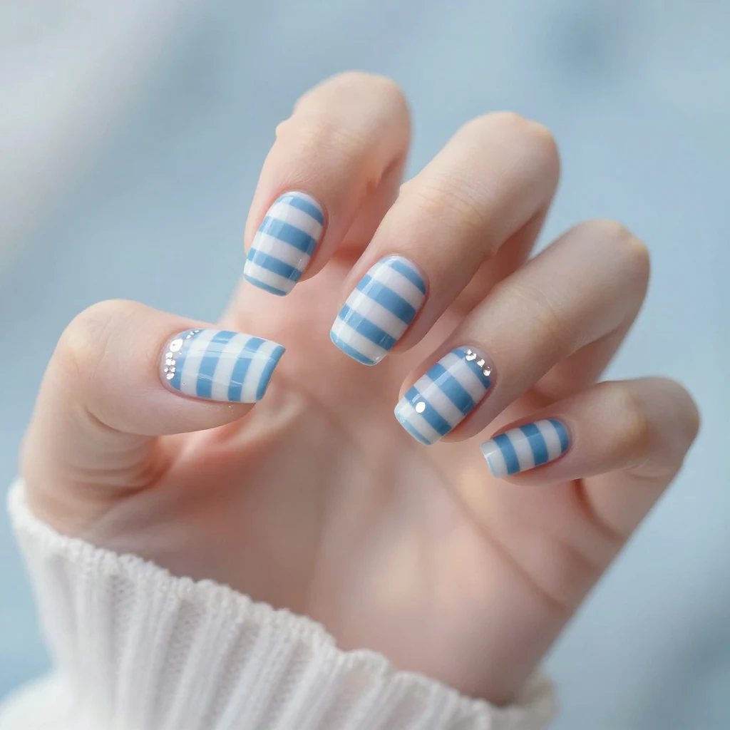 10. Blue and White Stripes