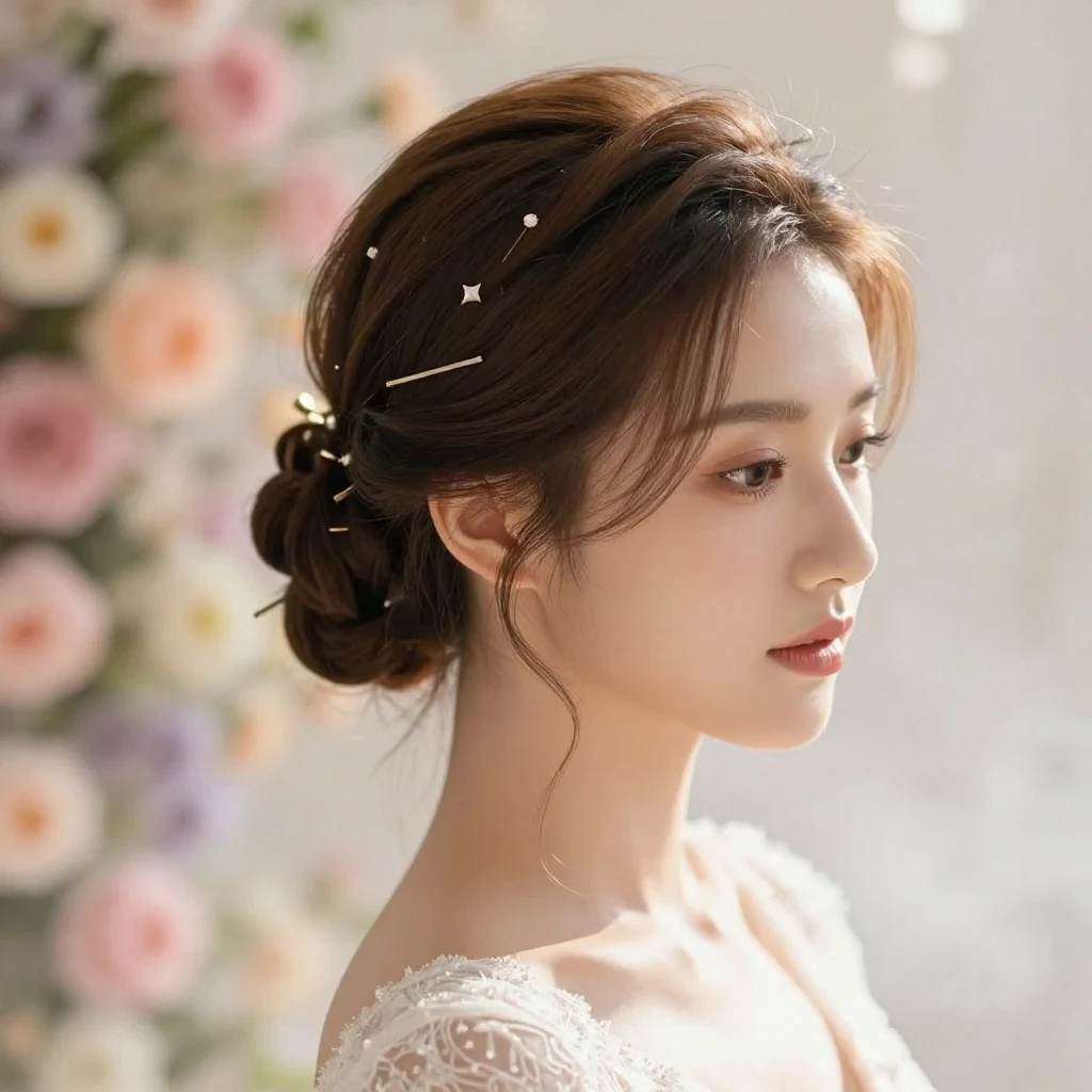 10. Geometric Half Updo