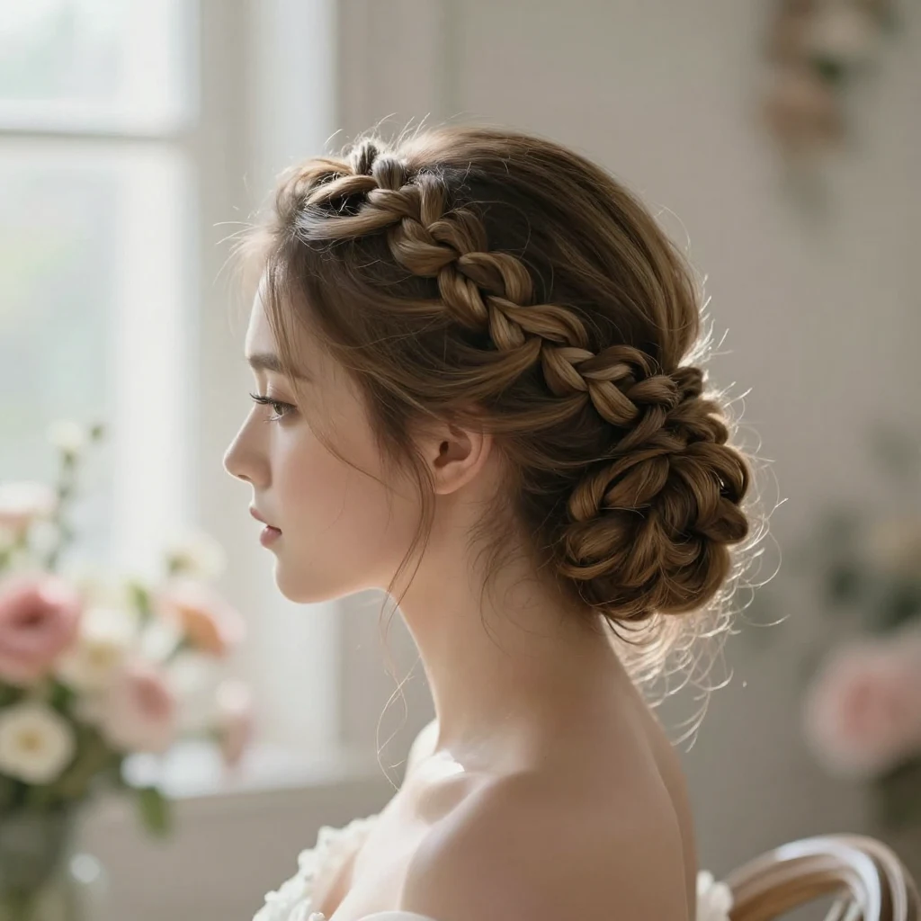 14. Braided Crown Bun