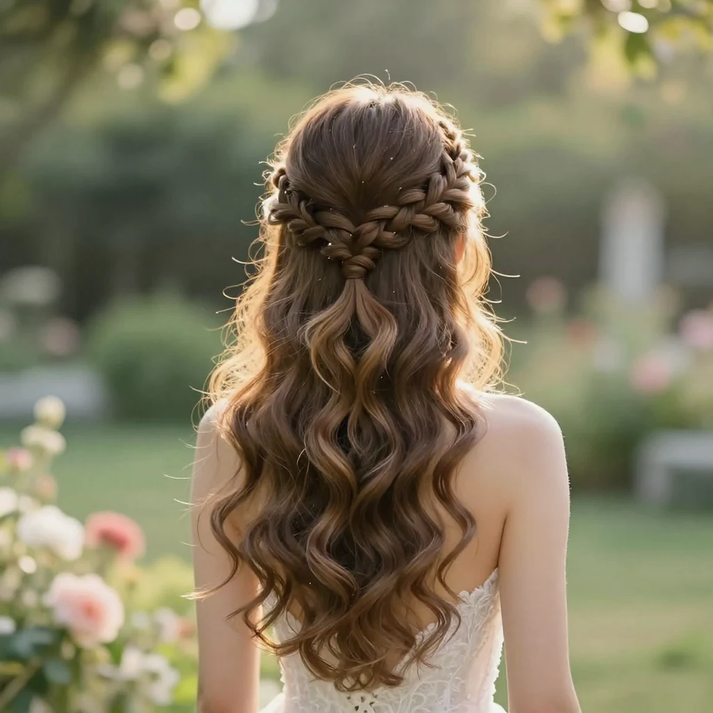 14. Braided Halo Half Updo
