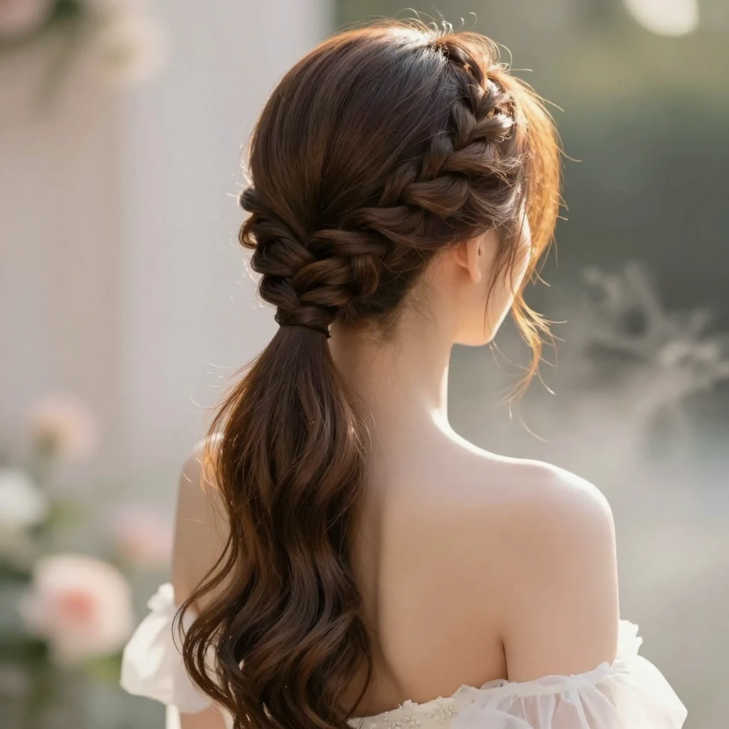 14. Sleek Braided Ponytail