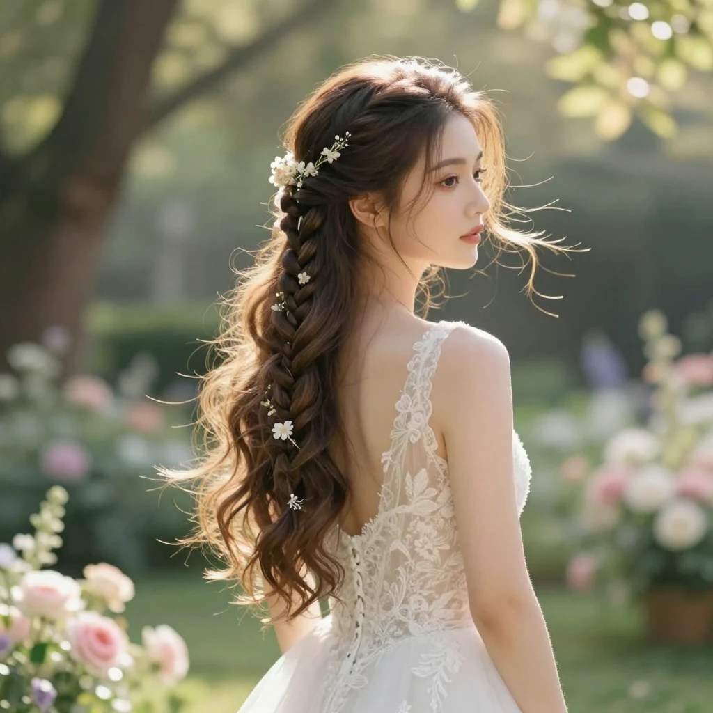 16. Half Up with Side Braid