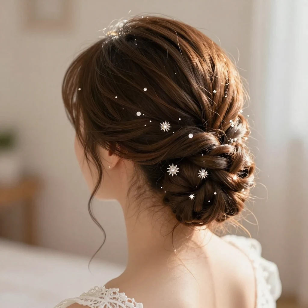 16. Twisted Bun with Accessories