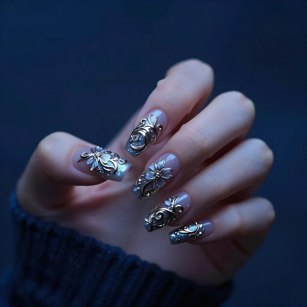 17. Metallic Floral Fantasy