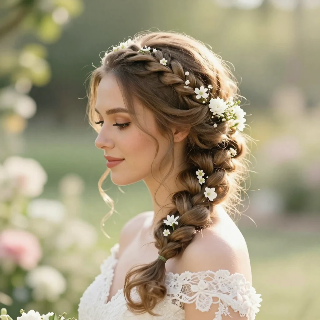 18. Romantic Loose Braid Updo