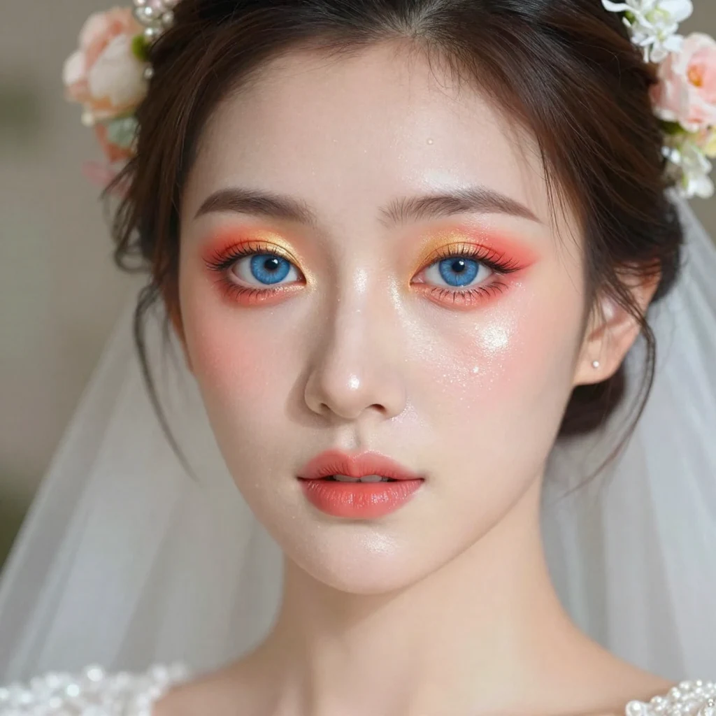 19. Dewy and Glowy with a Pop of Color