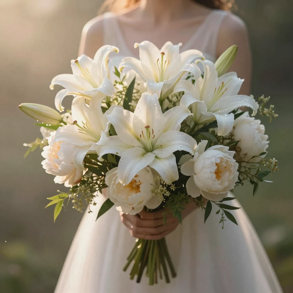 2. Elegant Lily and Peony Combination