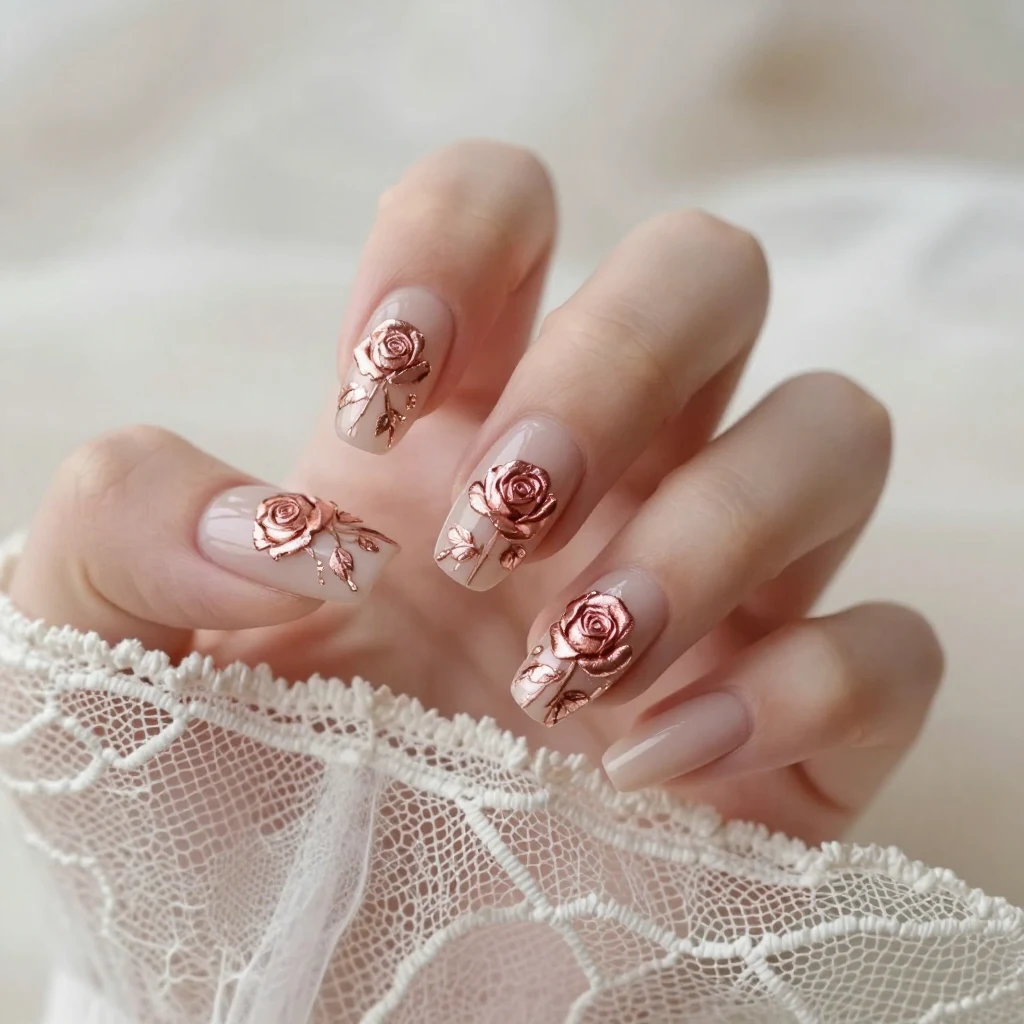 2. Romantic Rose Gold Accents