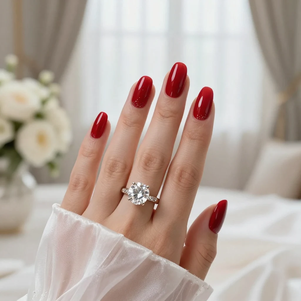20. Classic Red Nails