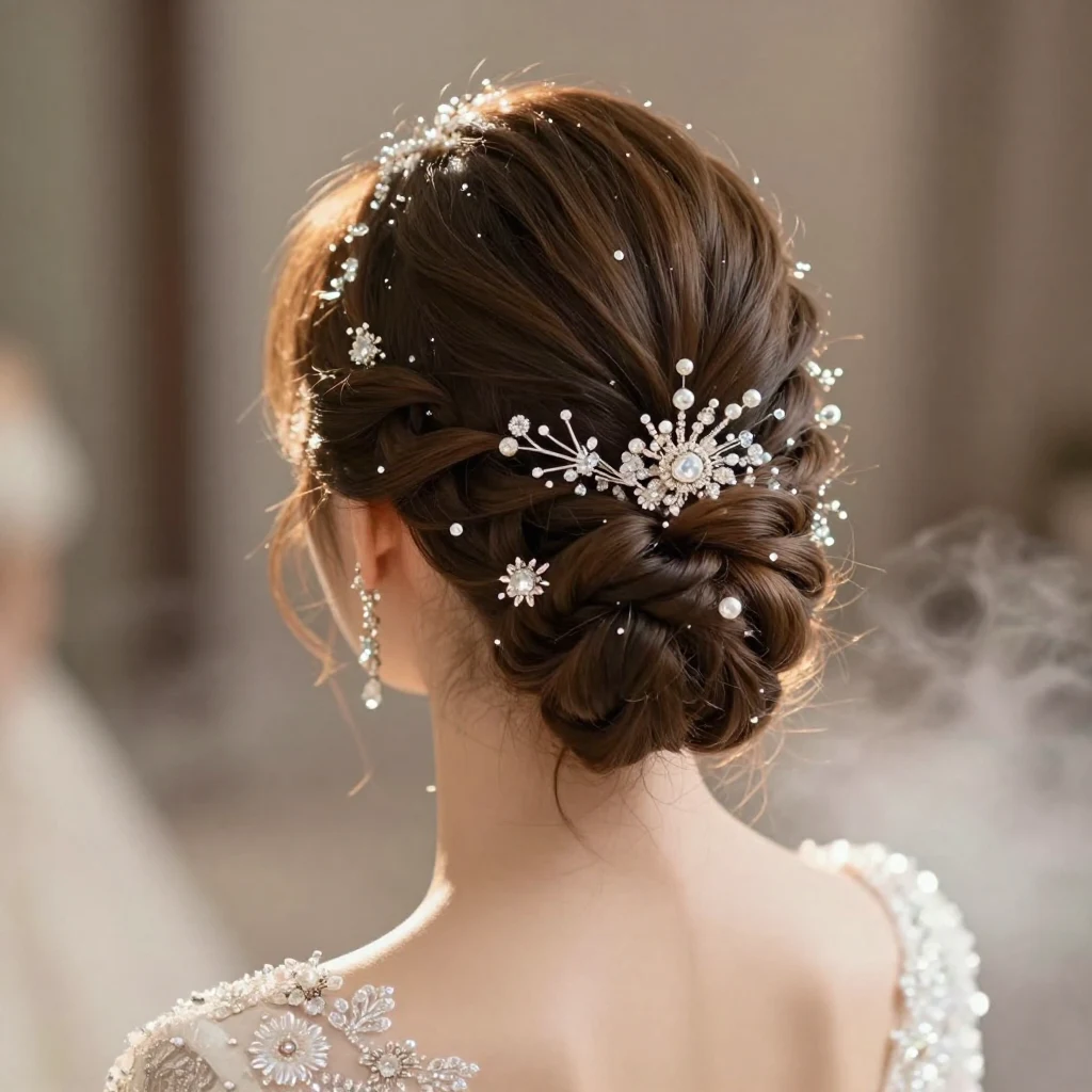20. Glamorous Updo with Accessories