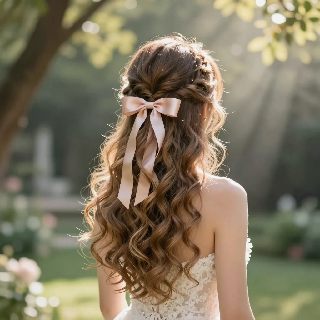 21. Half Up with Ribbons