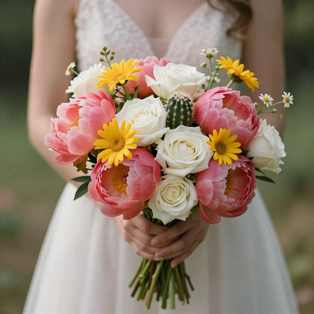 22. Radiant Cactus and Floral Mix
