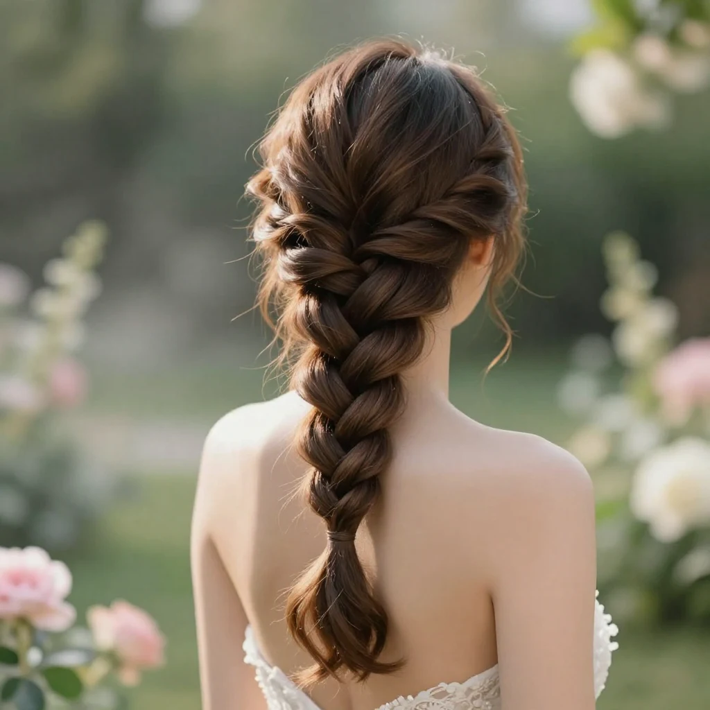 24. Elegant Twisted Low Braid