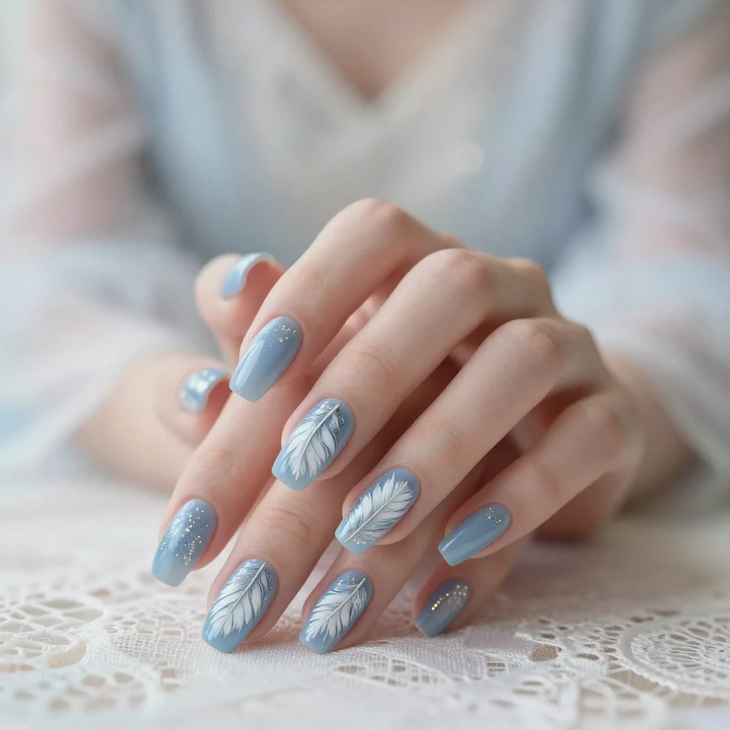25. Blue Feather Accents