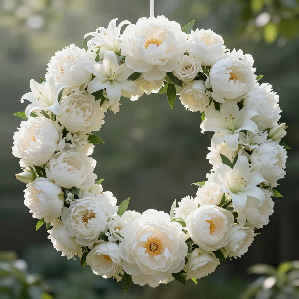 26. Classic White Blossom Wreath